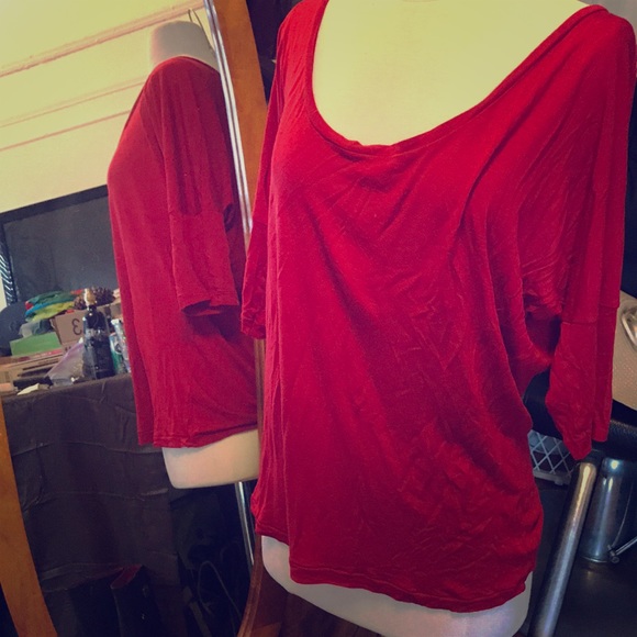 Red American Apparel Viscose tee. - Picture 1 of 3